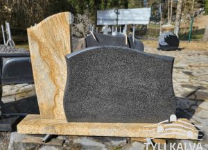 Juodo ir gelsvo granito paminklas (AKR21)