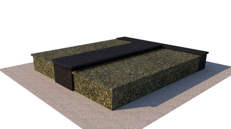 Žalsvo ir juodo granito uždengimas kapavietei (KP14-2)